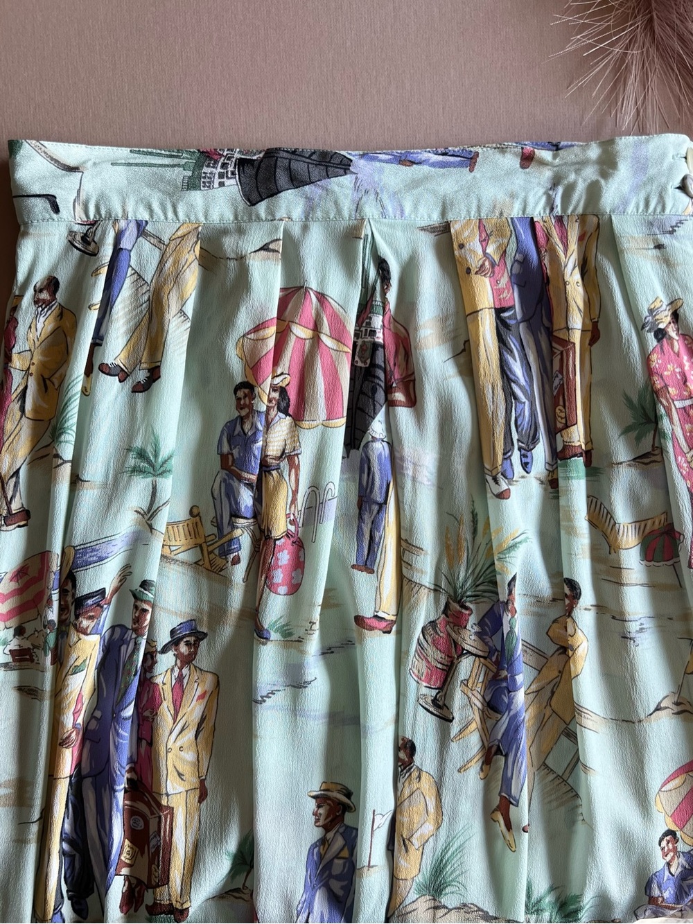 Vintage 90s J.G. Hook Rayon Resort Novelty Print Skirt 14 - Picture 8 of 15